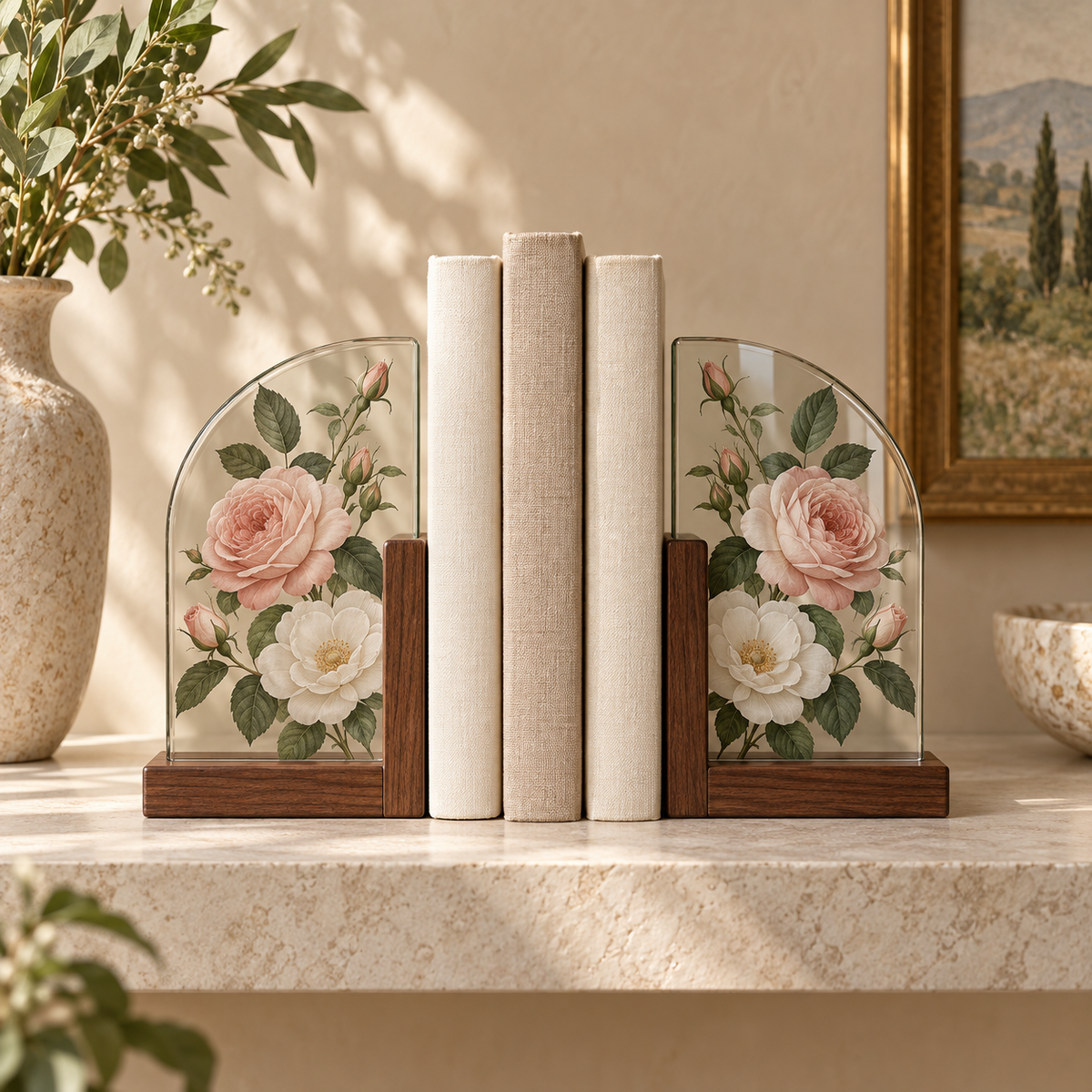 Glass Bookends
