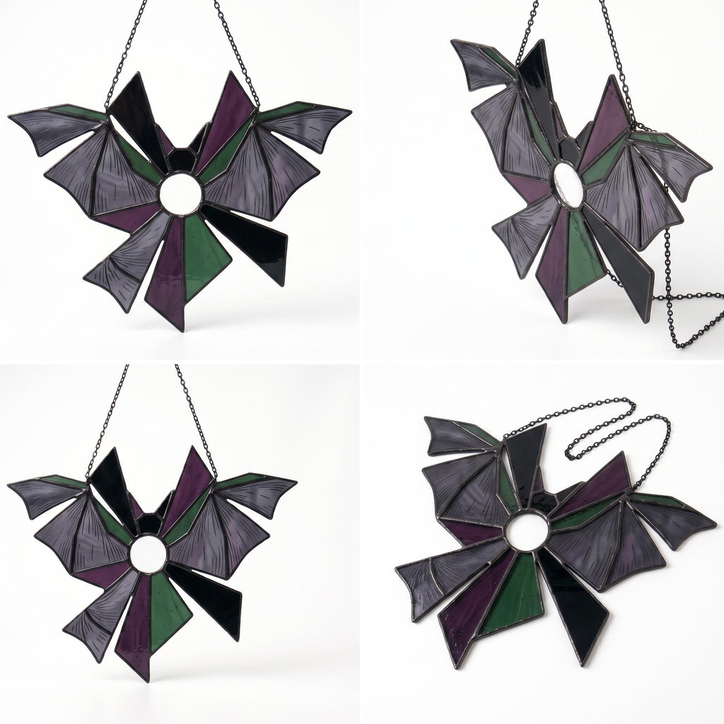 Deconstructed Bat Glass Suncatcher