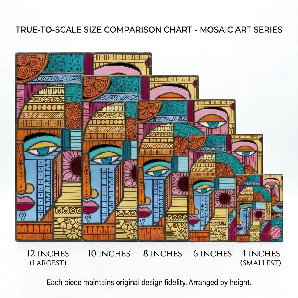 Cubist Portrait Glass Decor