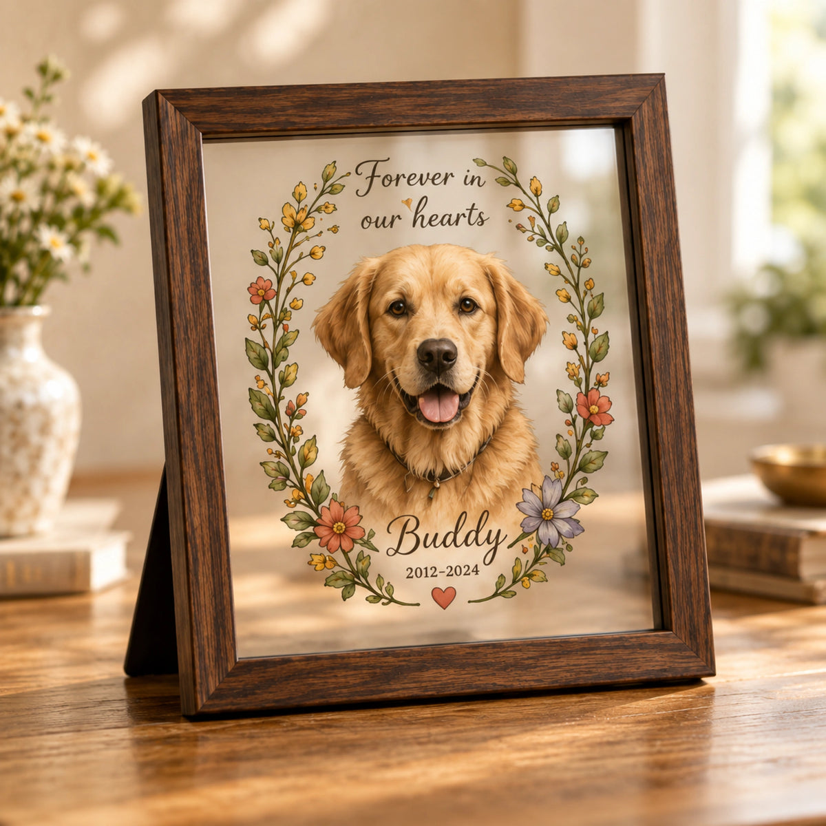Personalized Pet Memorial Glass Frame