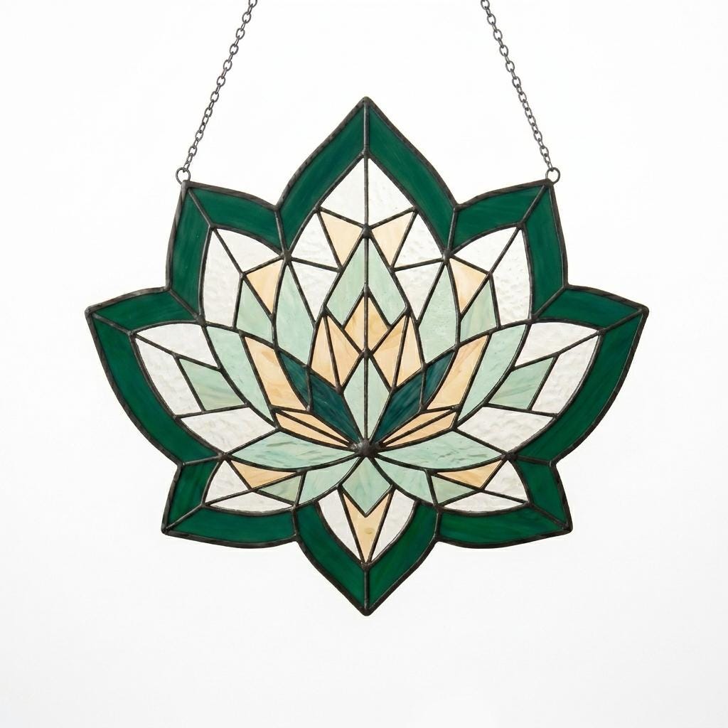 Lotus Glass Suncatcher