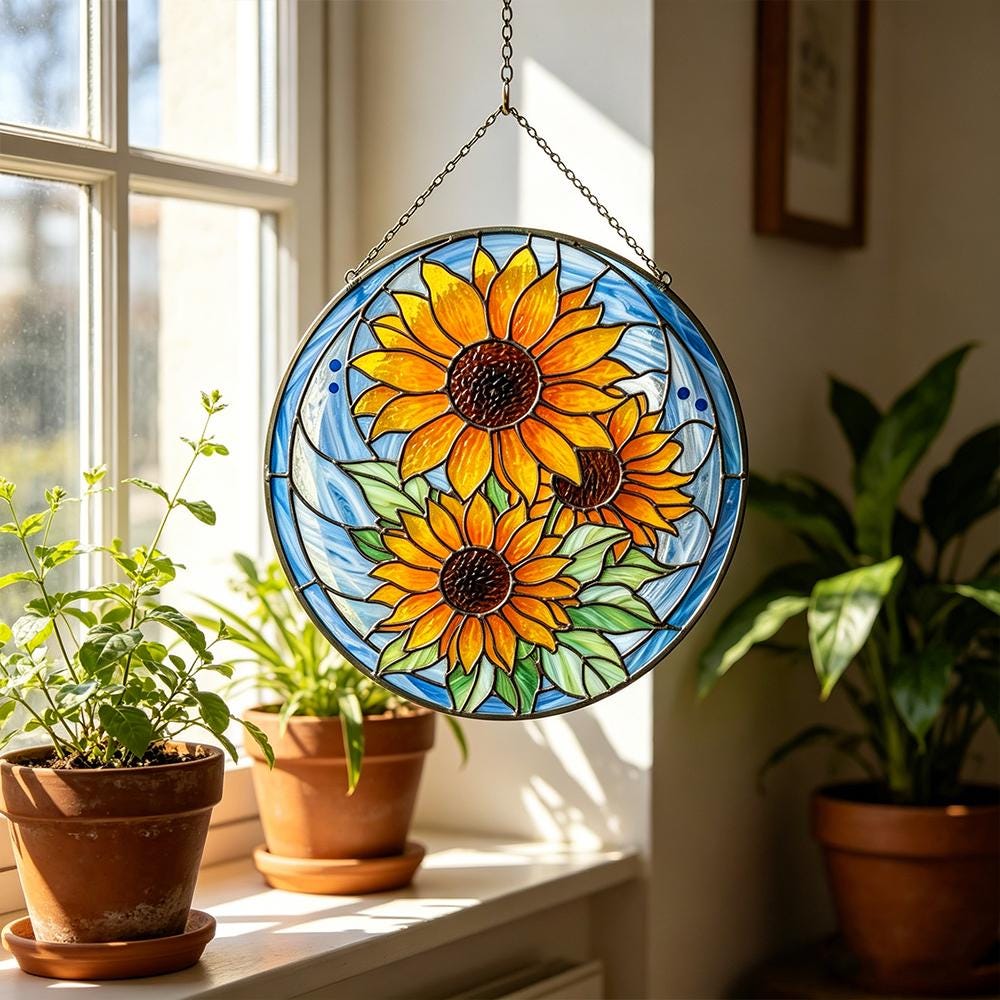 Sunflower Glass Art