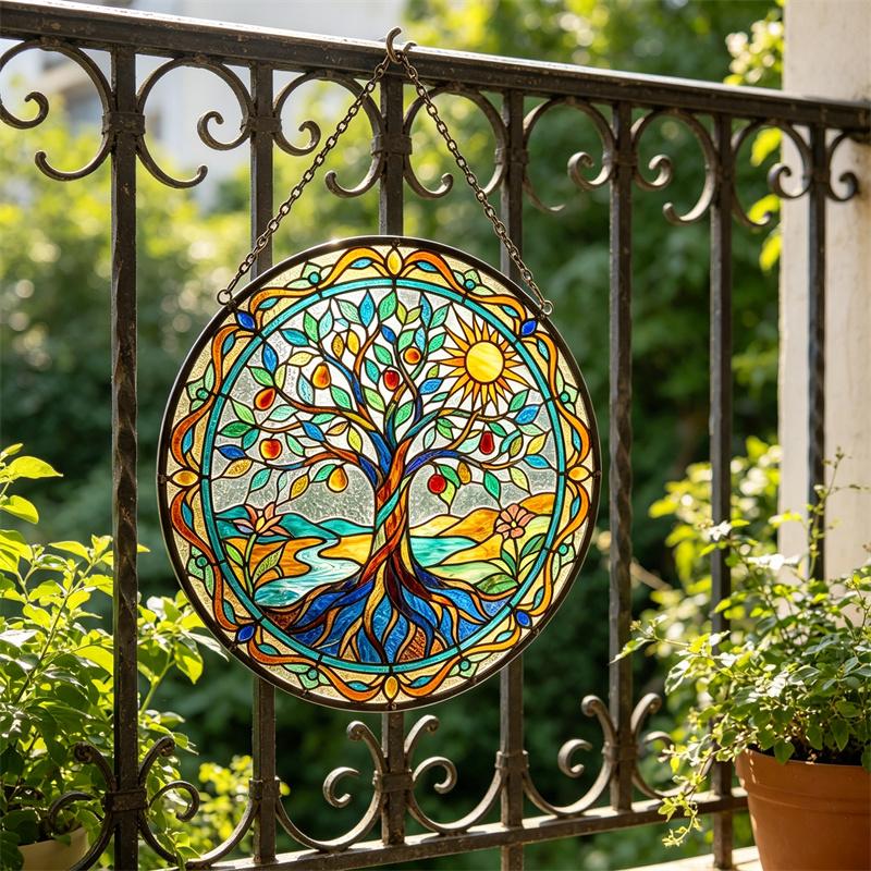 Tree of Life Glass Suncatcher