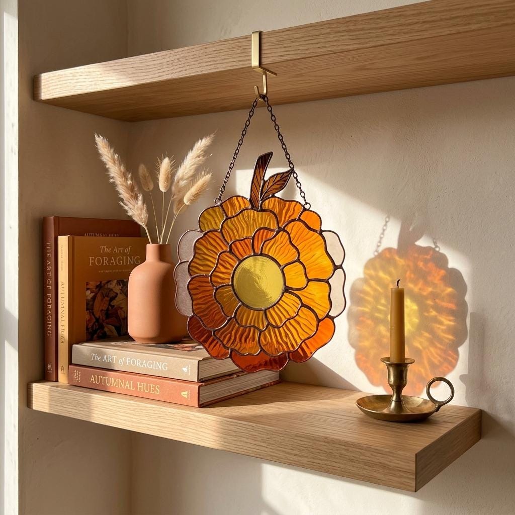 Marigold Pumpkin Glass Suncatcher