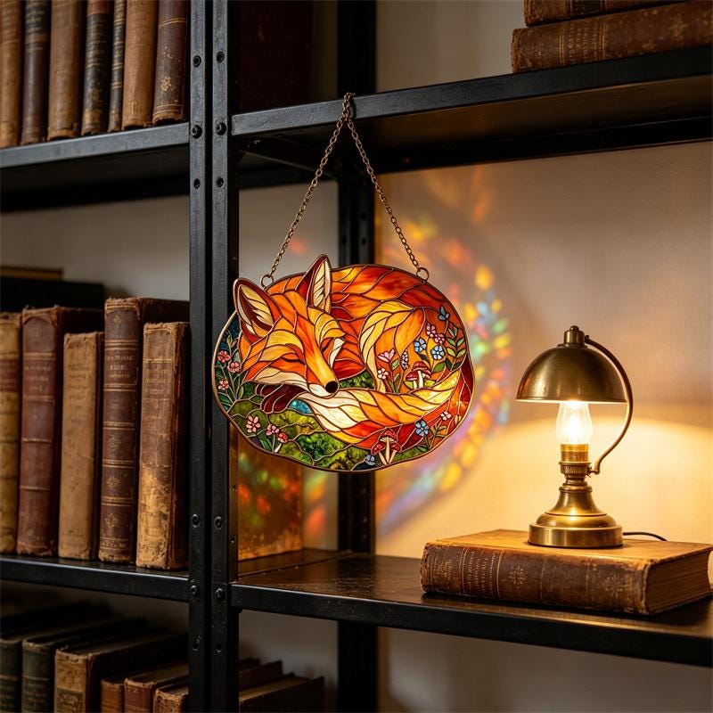 Fox Glass Wall Hanging
