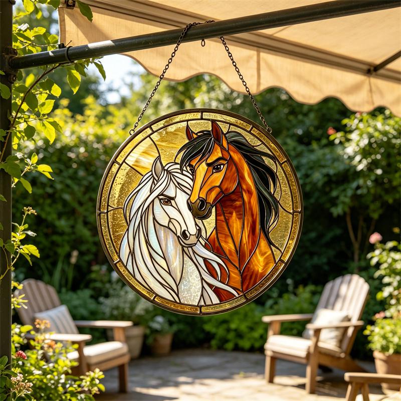 Rustic Horse Glass Suncatcher