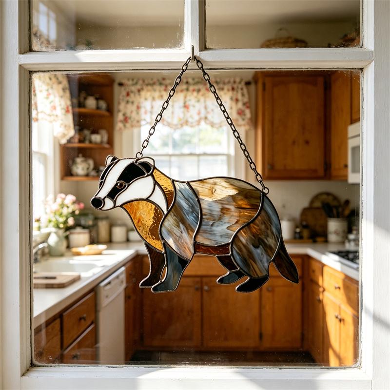 Badger Glass Suncatcher