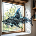 Geometric Shark Glass Suncatcher