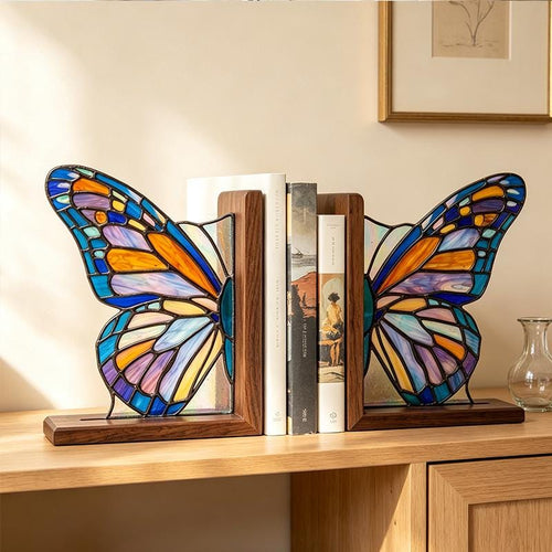 Butterfly Glass Bookends