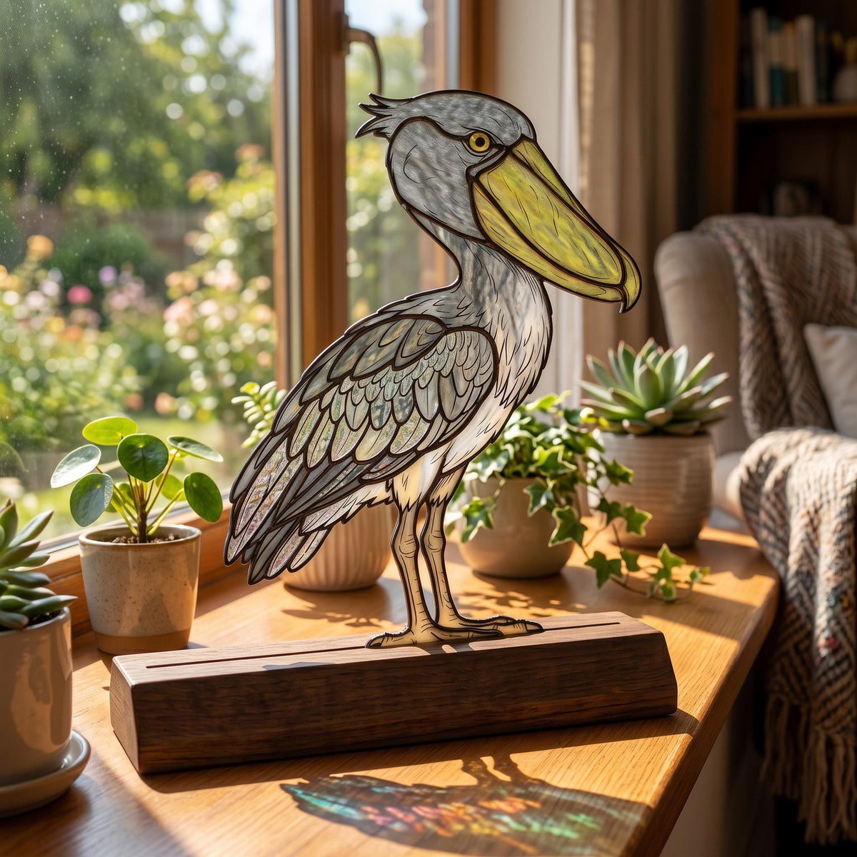 Shoebill Stork Glass Decor