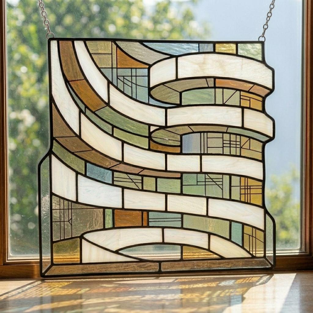 Spiral Architecture Glass Suncatcher