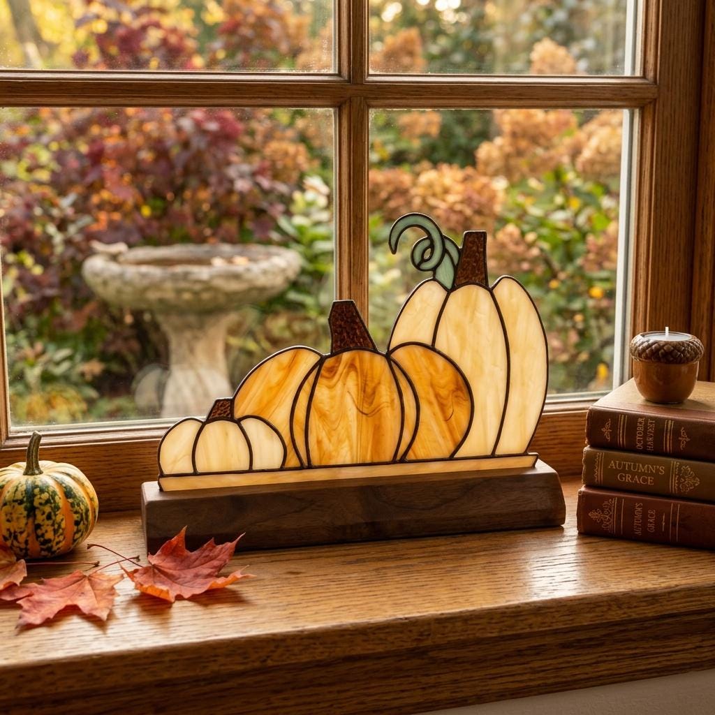 Heirloom Pumpkin Trio Glass Decor