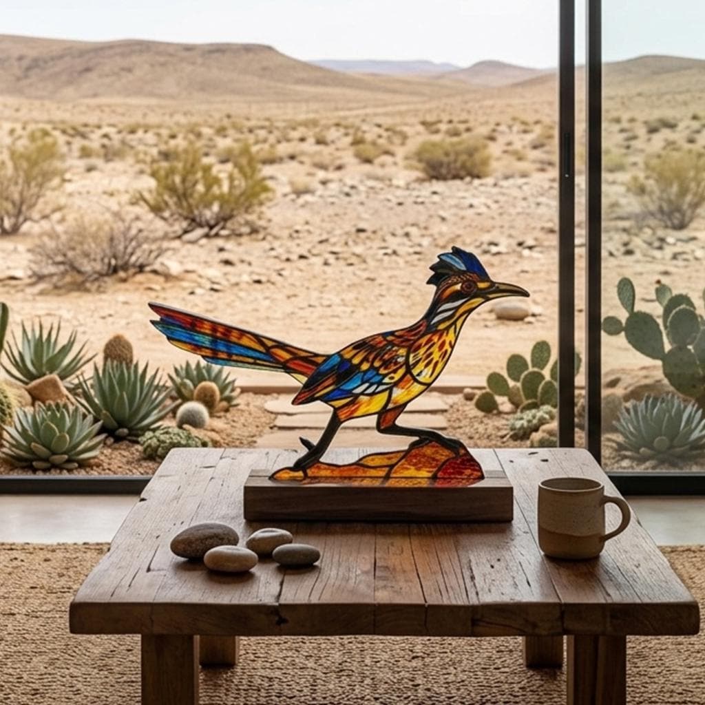 Roadrunner Glass Suncatcher
