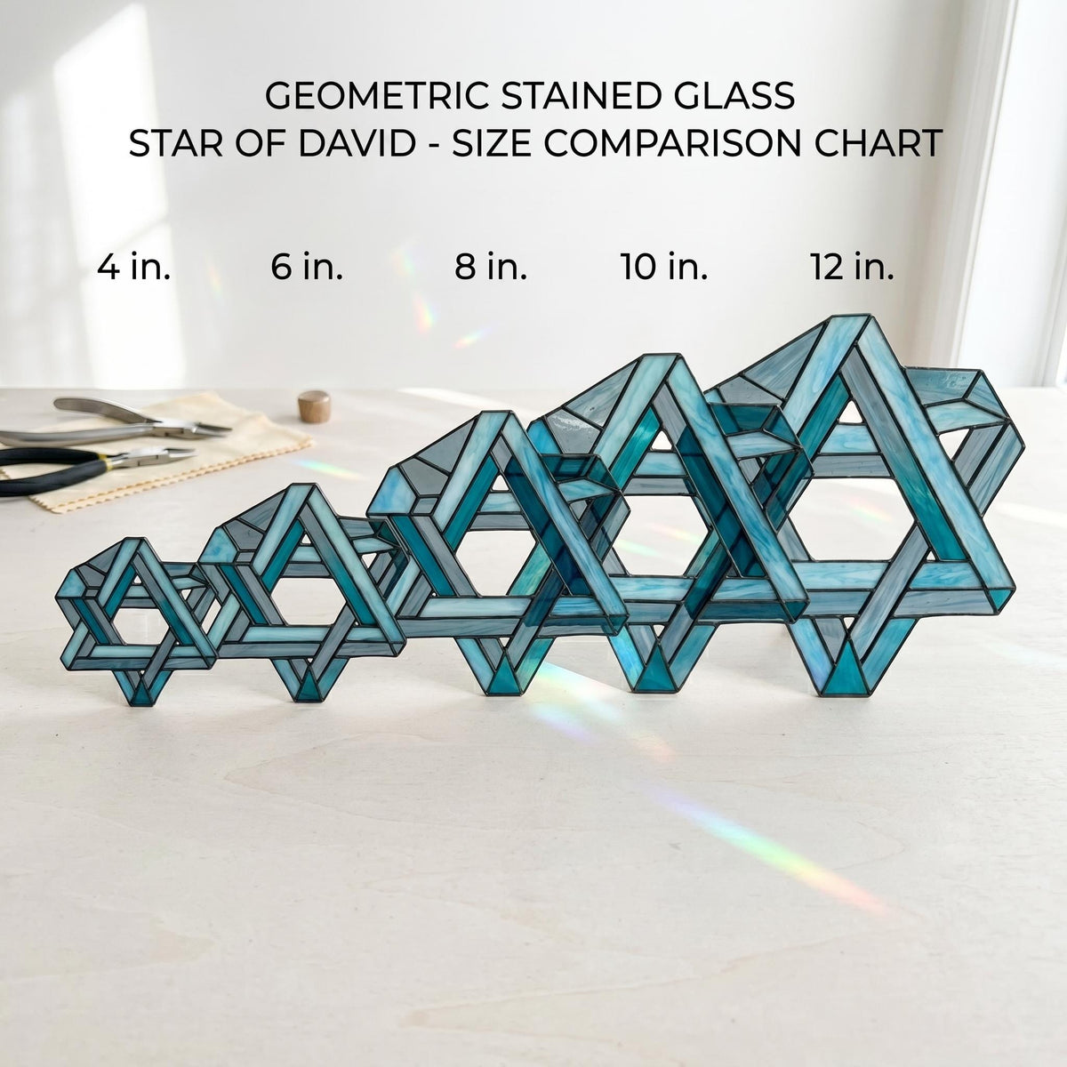 Blue Optical Illusion Glass Suncatcher