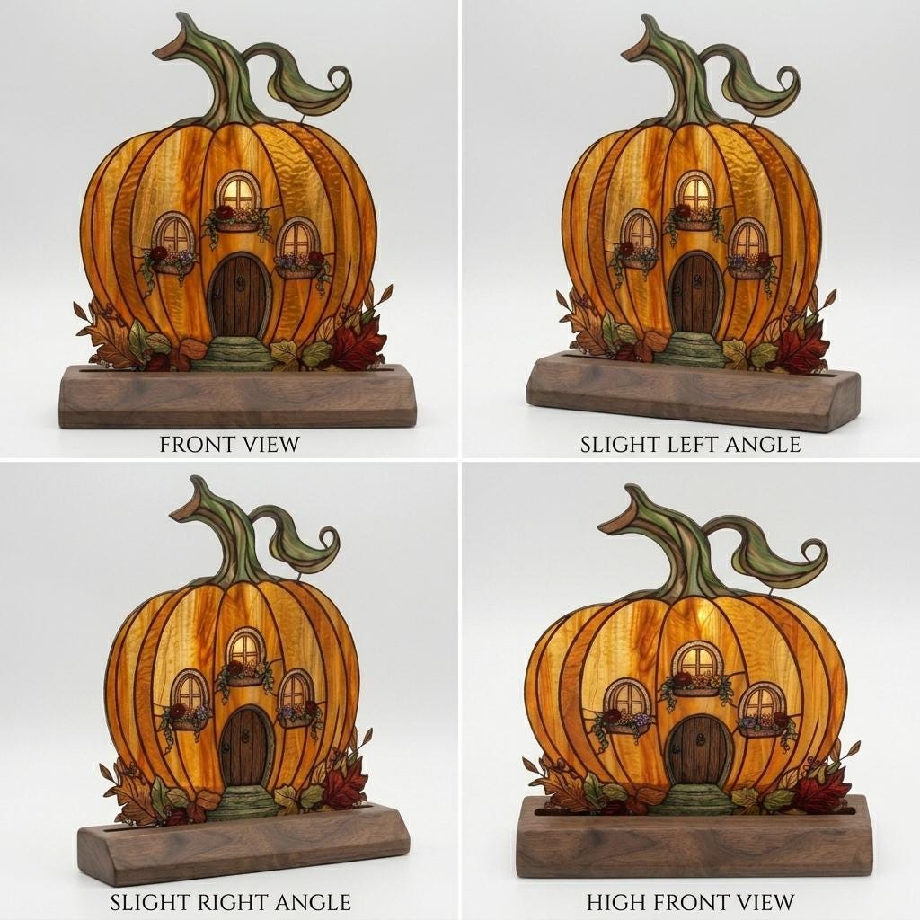 Pumpkin Fairy House Glass Decor