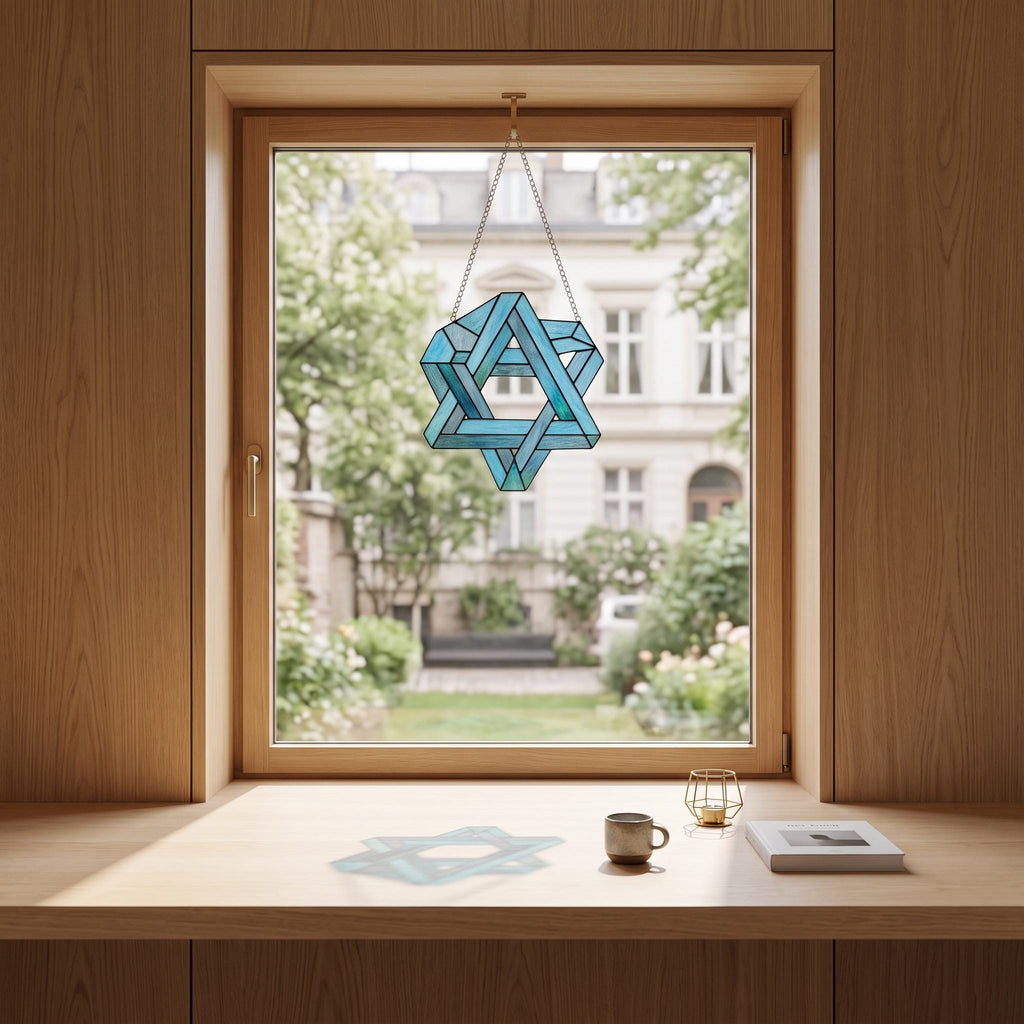 Blue Optical Illusion Glass Suncatcher