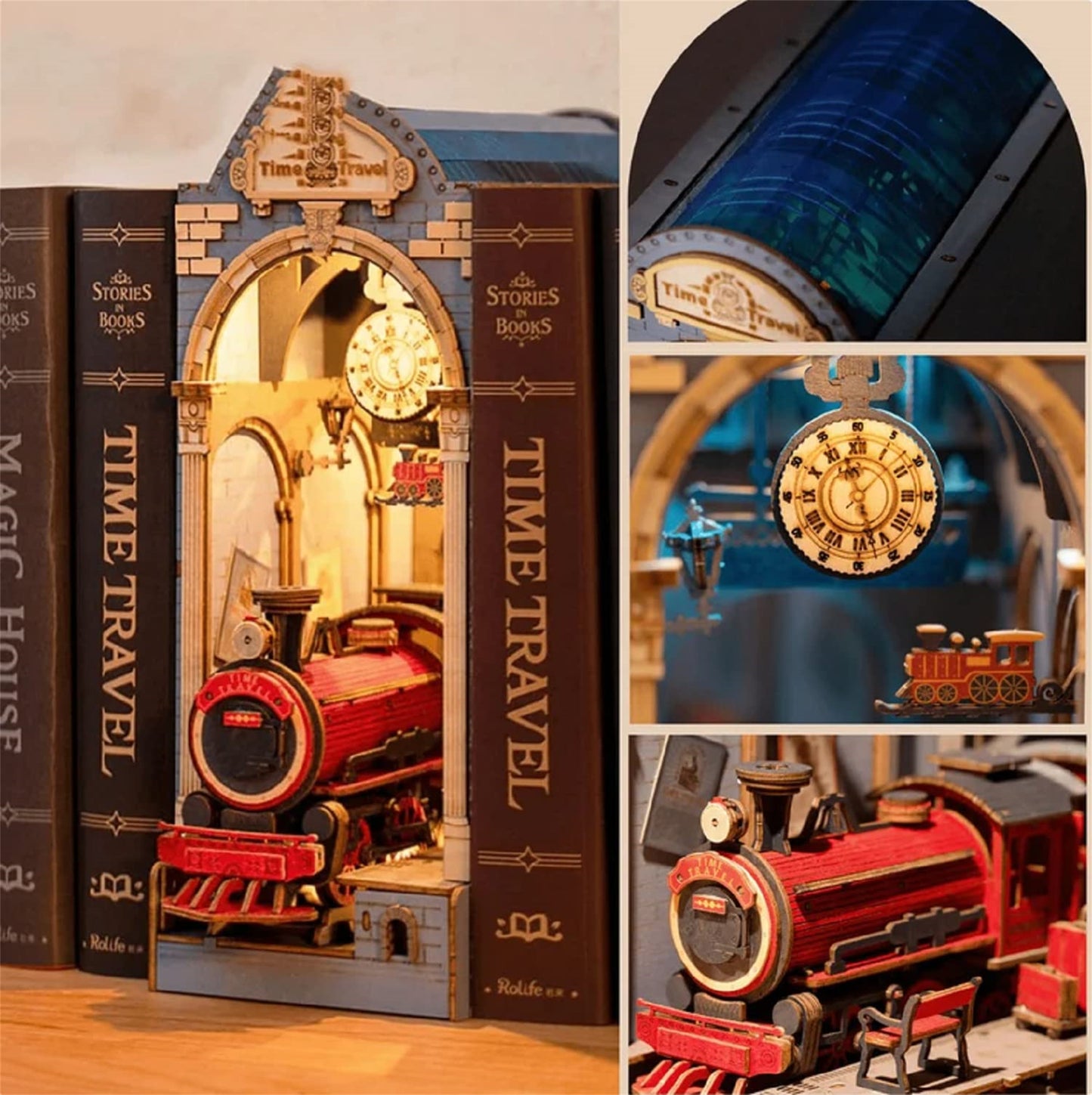 Time Travel DIY Book Nook Hand-assembled Book Corner