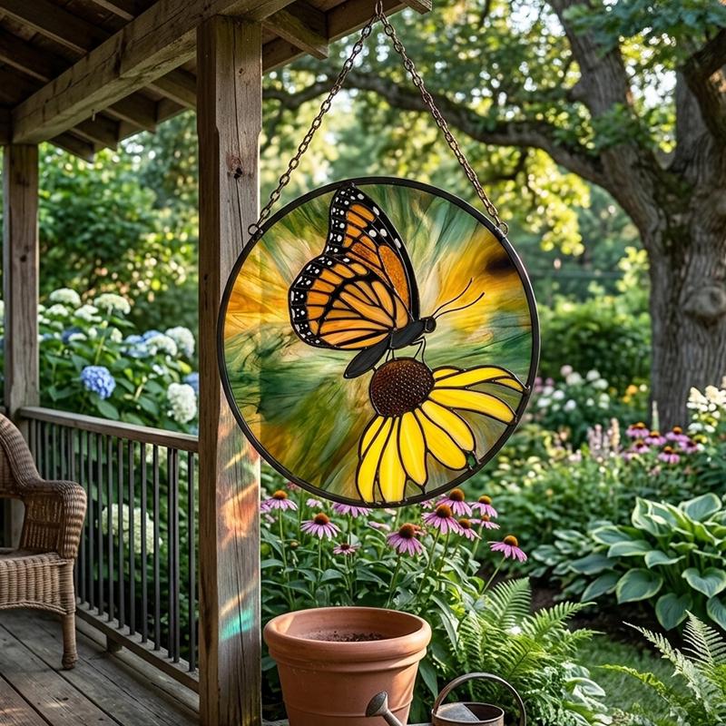 Monarch Butterfly Glass Suncatcher