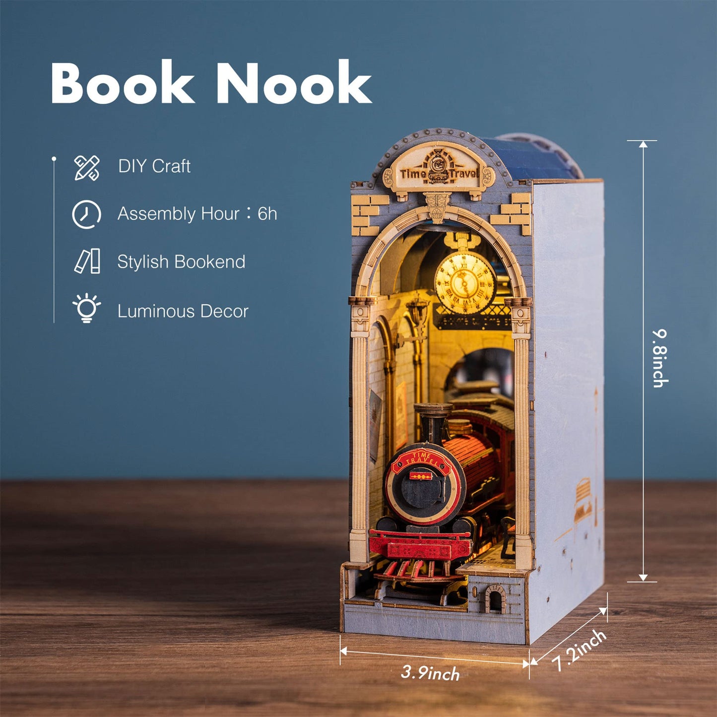Time Travel DIY Book Nook Hand-assembled Book Corner