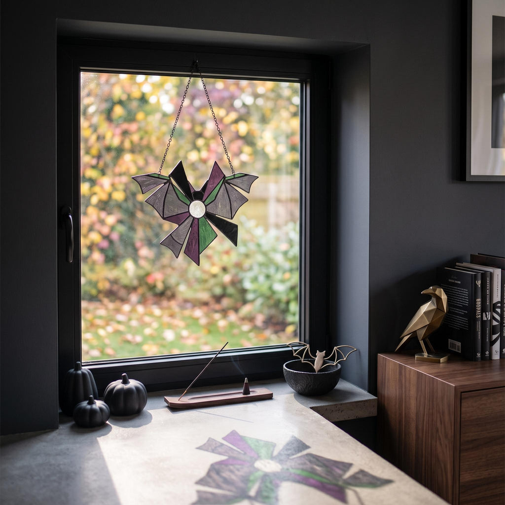 Deconstructed Bat Glass Suncatcher