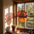 Cosmos Pumpkin Glass Suncatcher