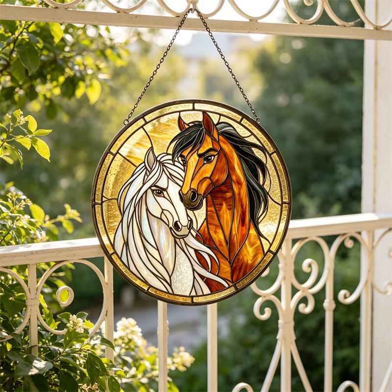 Rustic Horse Glass Suncatcher
