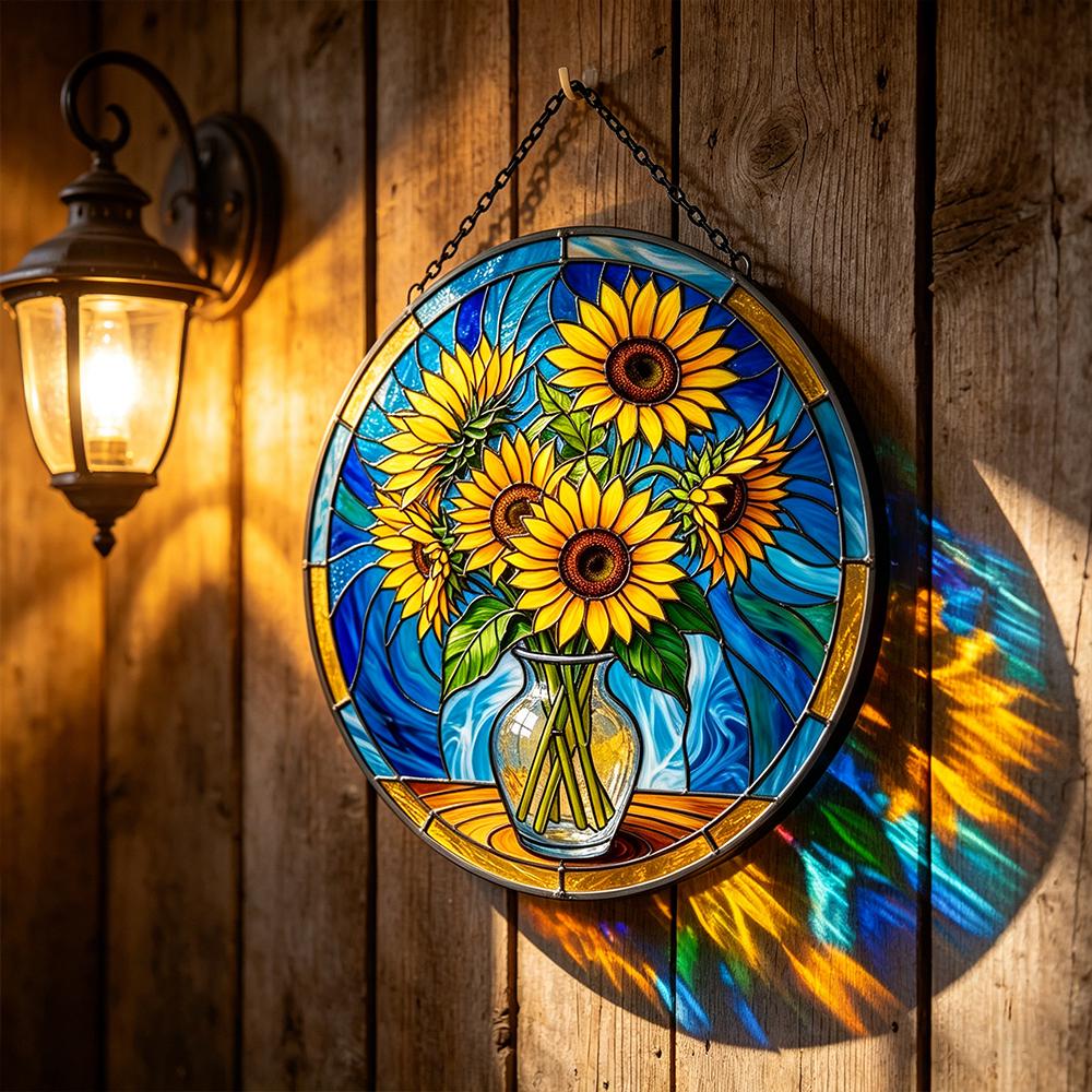 Sunflower Bouquet Glass Art