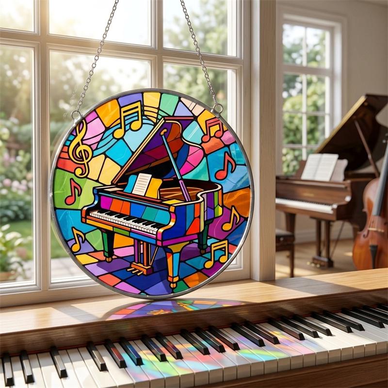 Piano Glass Suncatcher