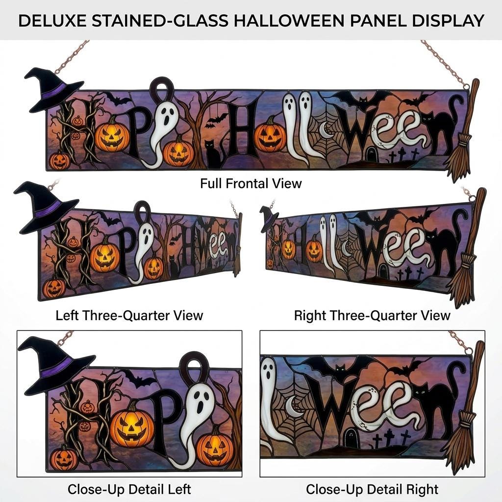 Happy Halloween Glass Suncatcher