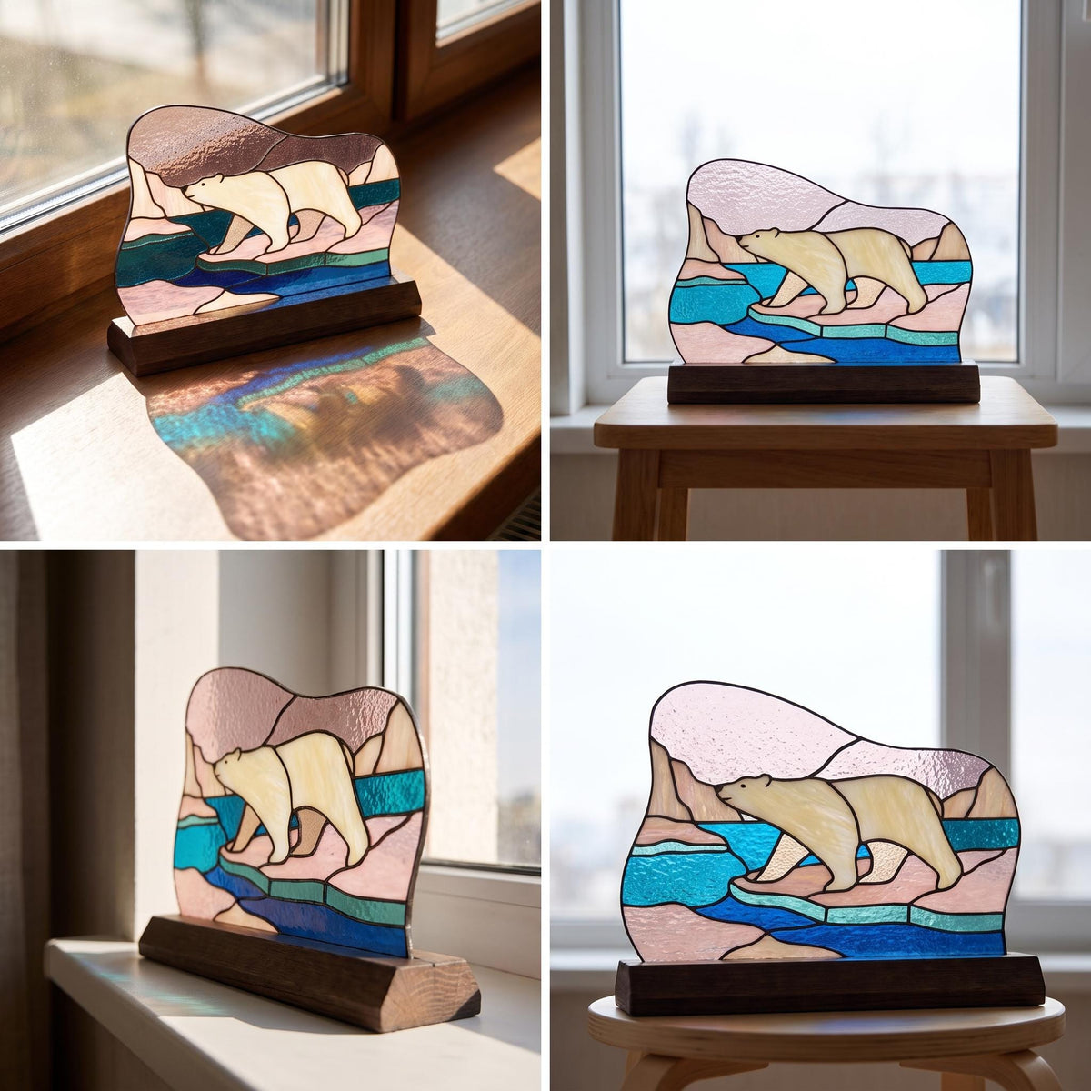 Polar Bear Glass Decor