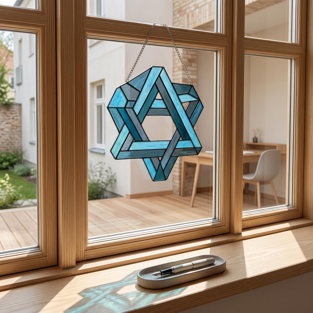 Blue Optical Illusion Glass Suncatcher