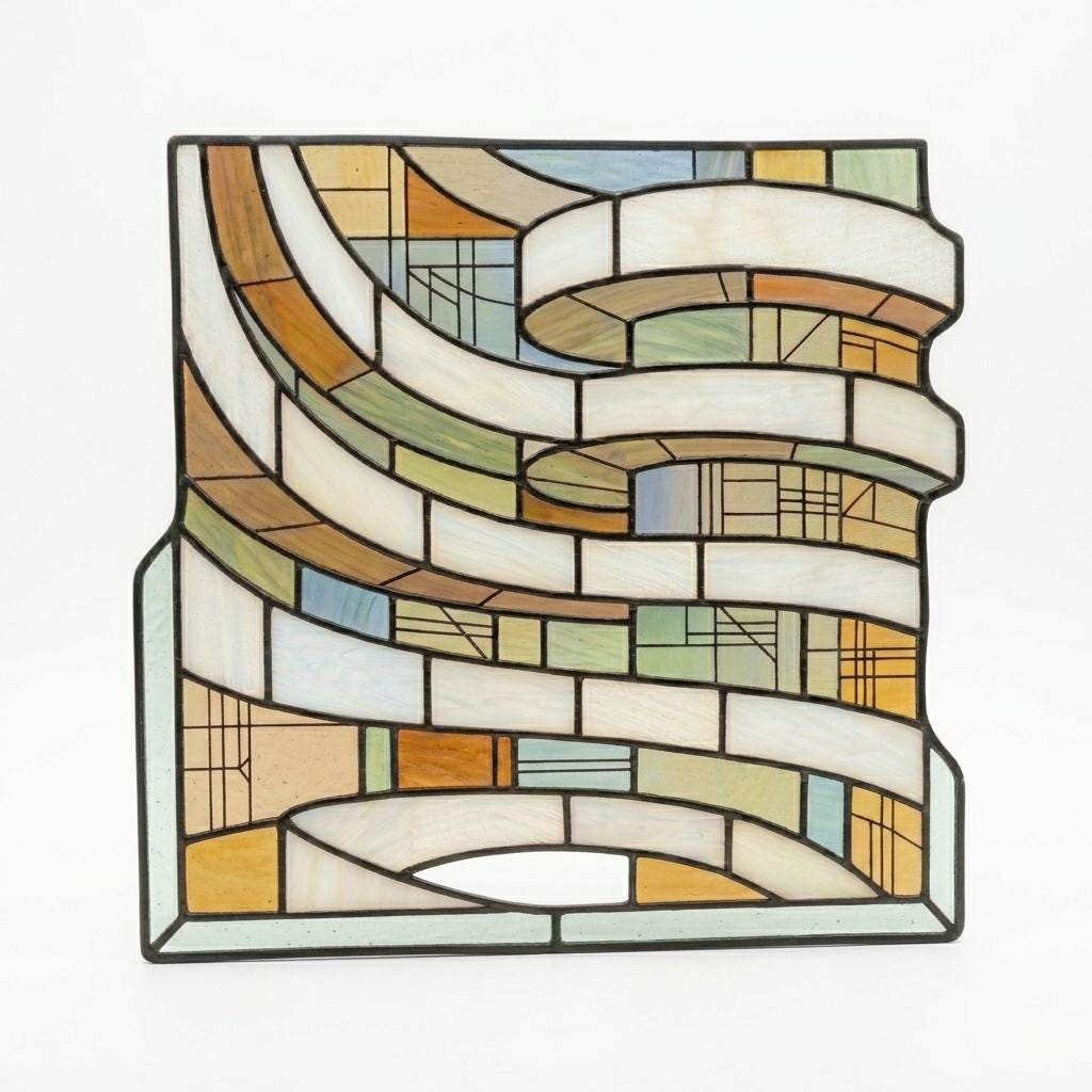 Spiral Architecture Glass Suncatcher