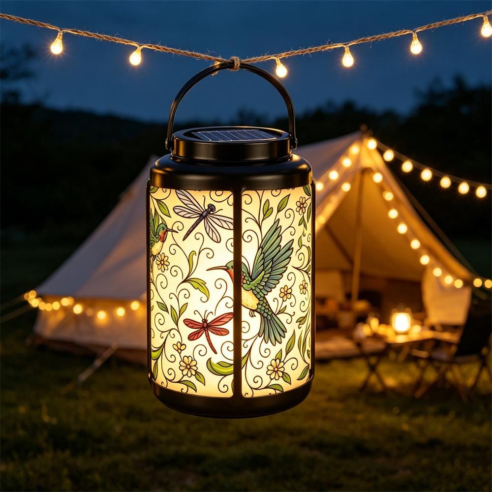 Hummingbird and Dragonfly Solar Lantern
