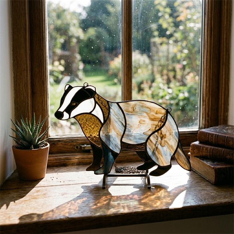 Badger Glass Suncatcher
