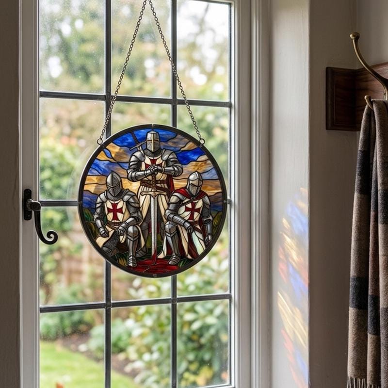 Templar Knights Glass Suncatcher