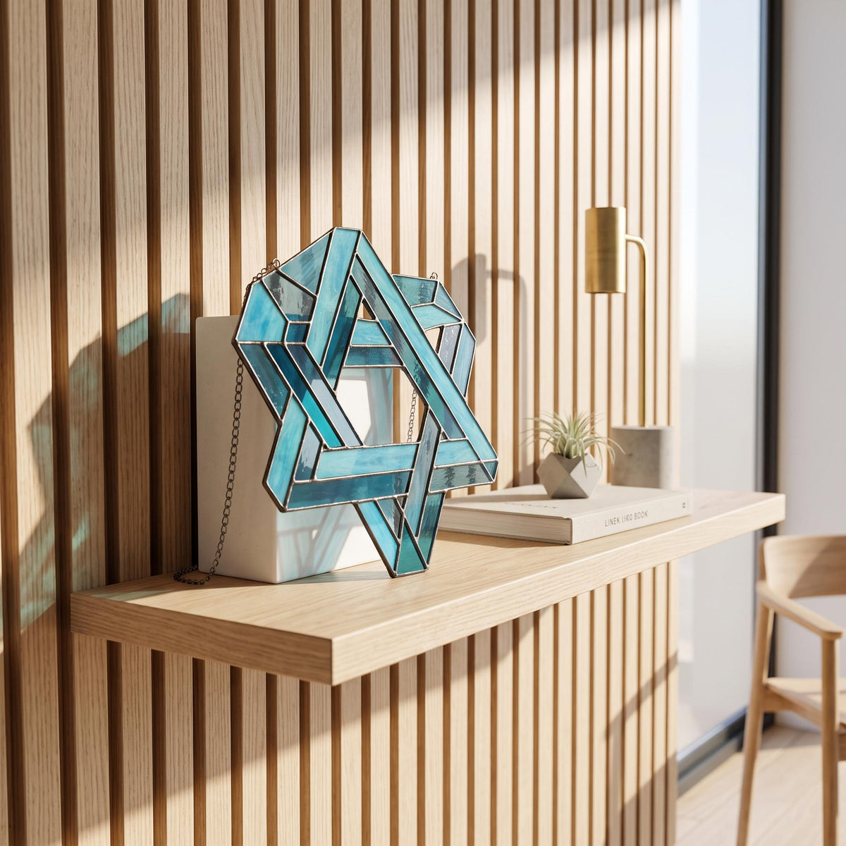 Blue Optical Illusion Glass Suncatcher