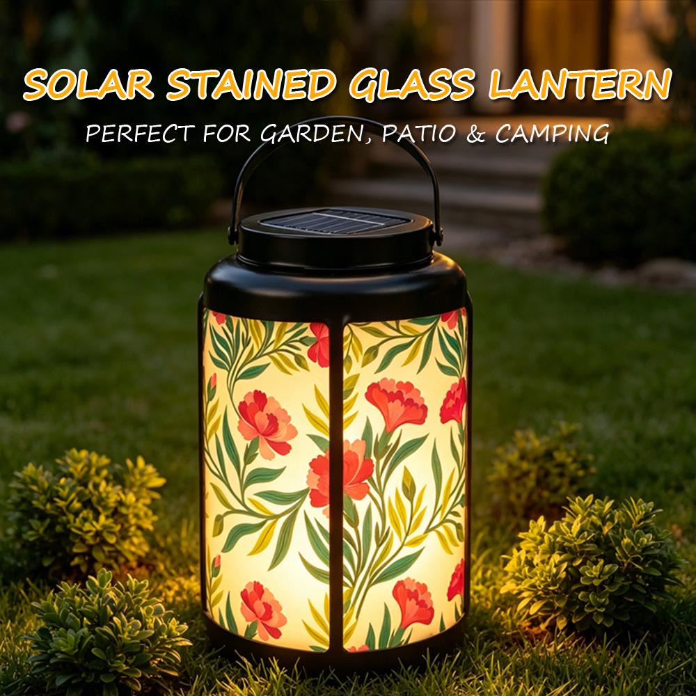 Floral Print Solar LED Lantern