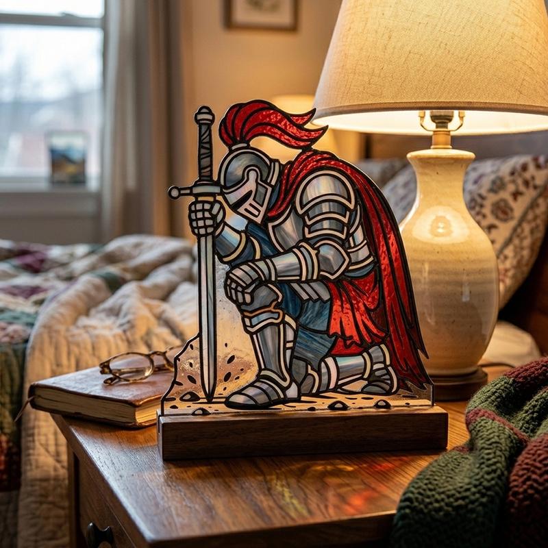 Medieval Knight Glass Art