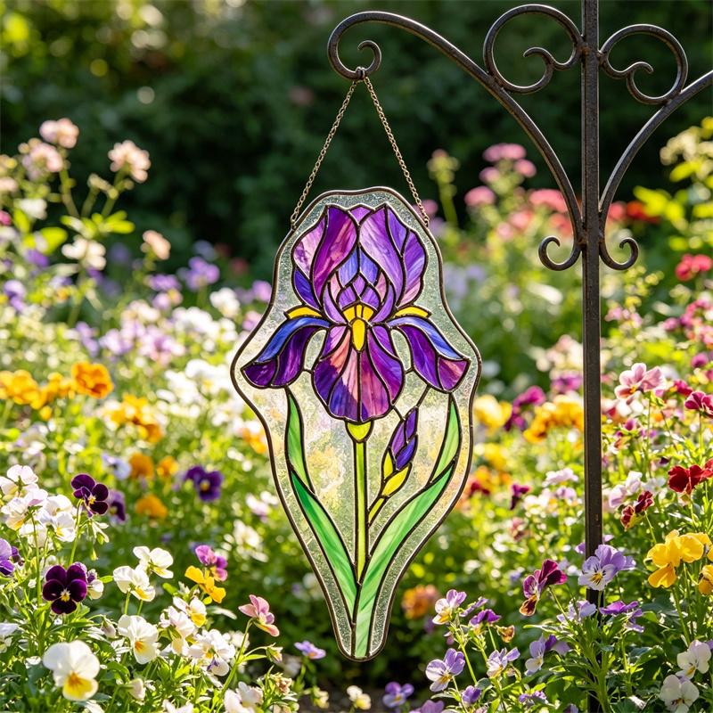 Iris Glass Suncatcher