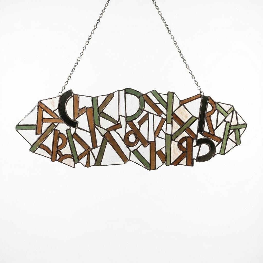Chinese Character Glass Suncatcher