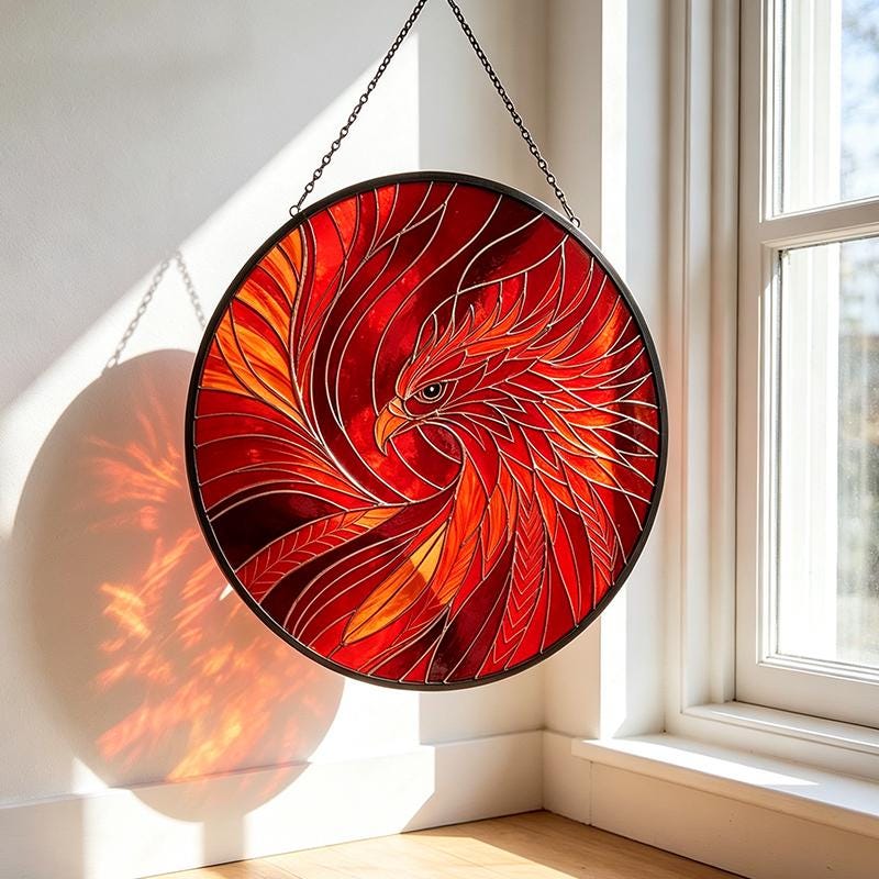 Phoenix Glass Suncatcher