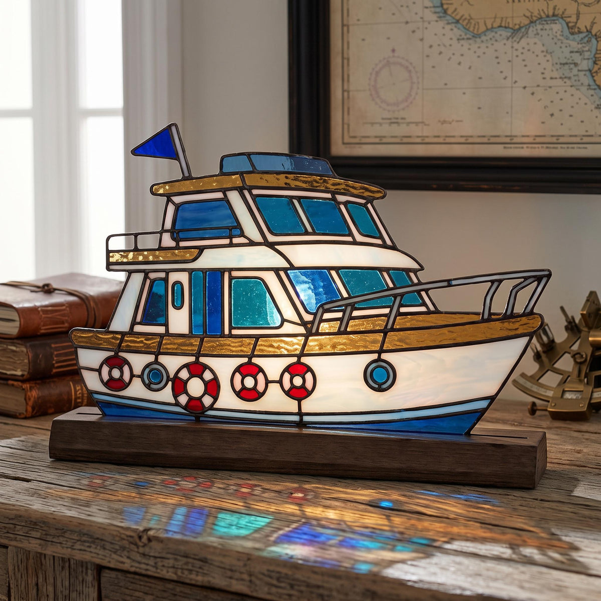 Sailing Yacht Glass Decor