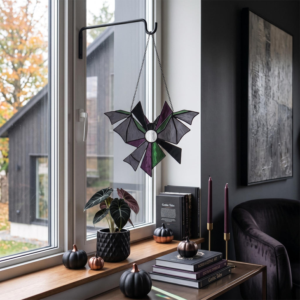 Deconstructed Bat Glass Suncatcher