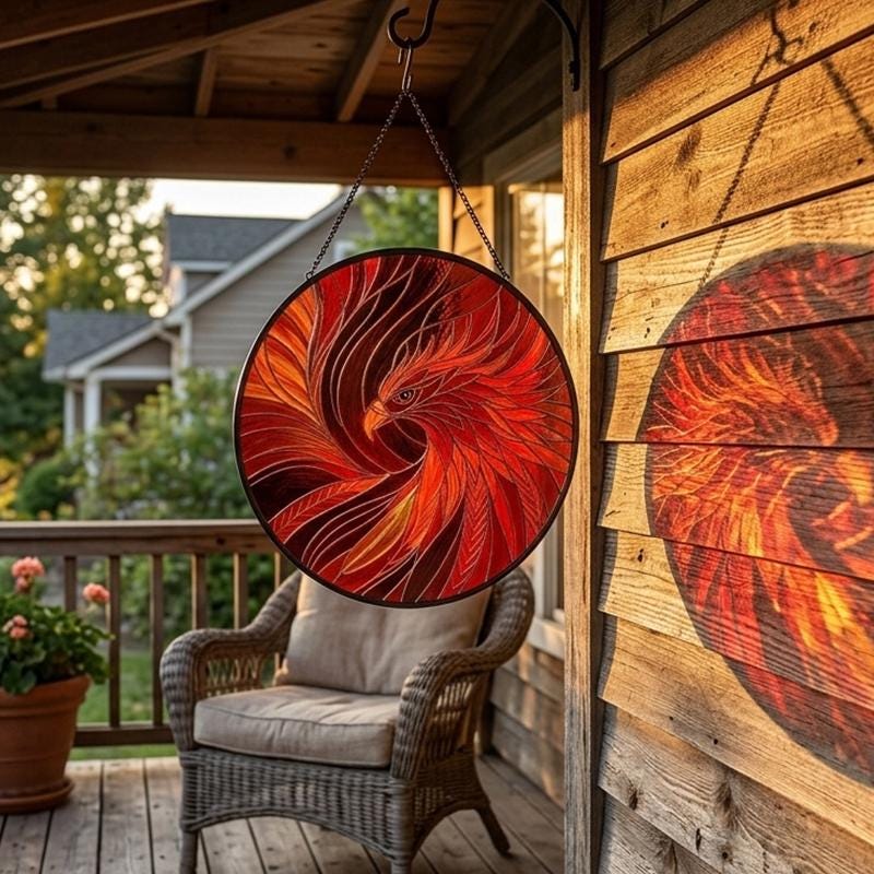 Phoenix Glass Suncatcher
