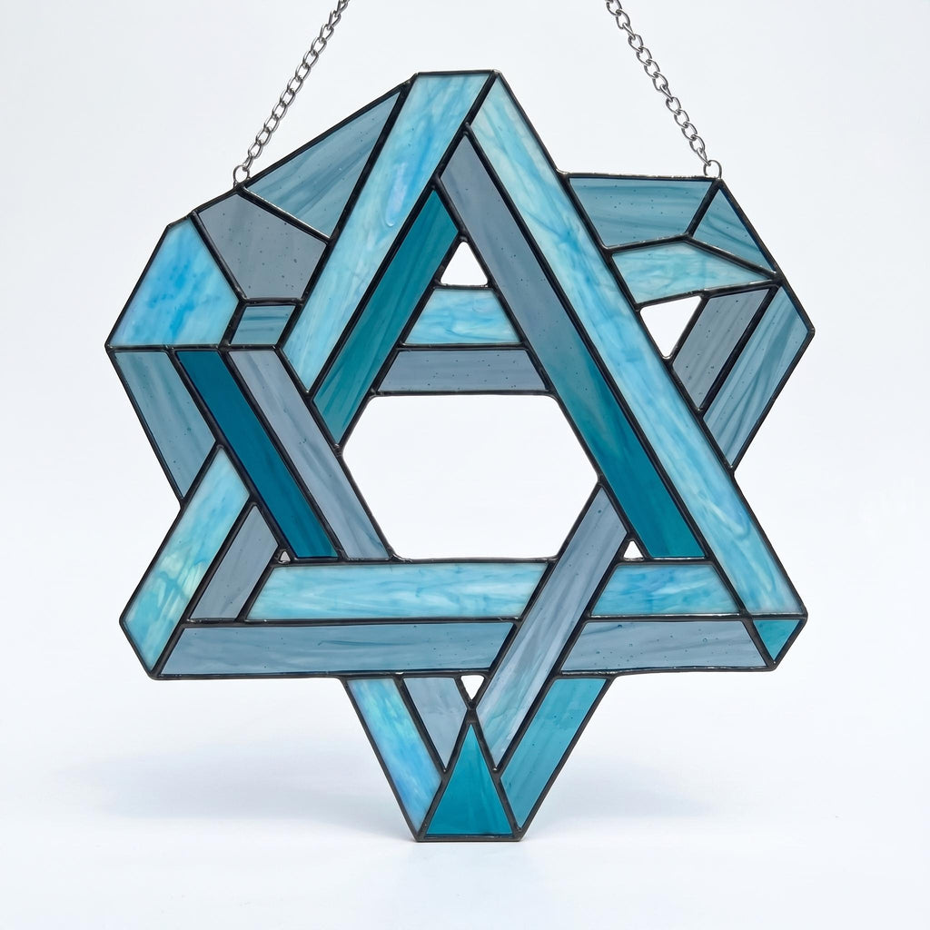 Blue Optical Illusion Glass Suncatcher