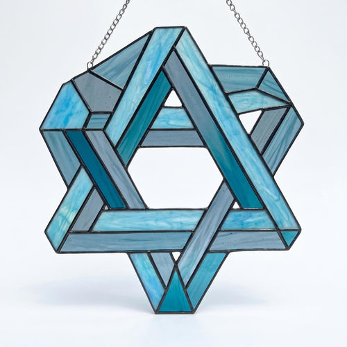 Blue Optical Illusion Glass Suncatcher