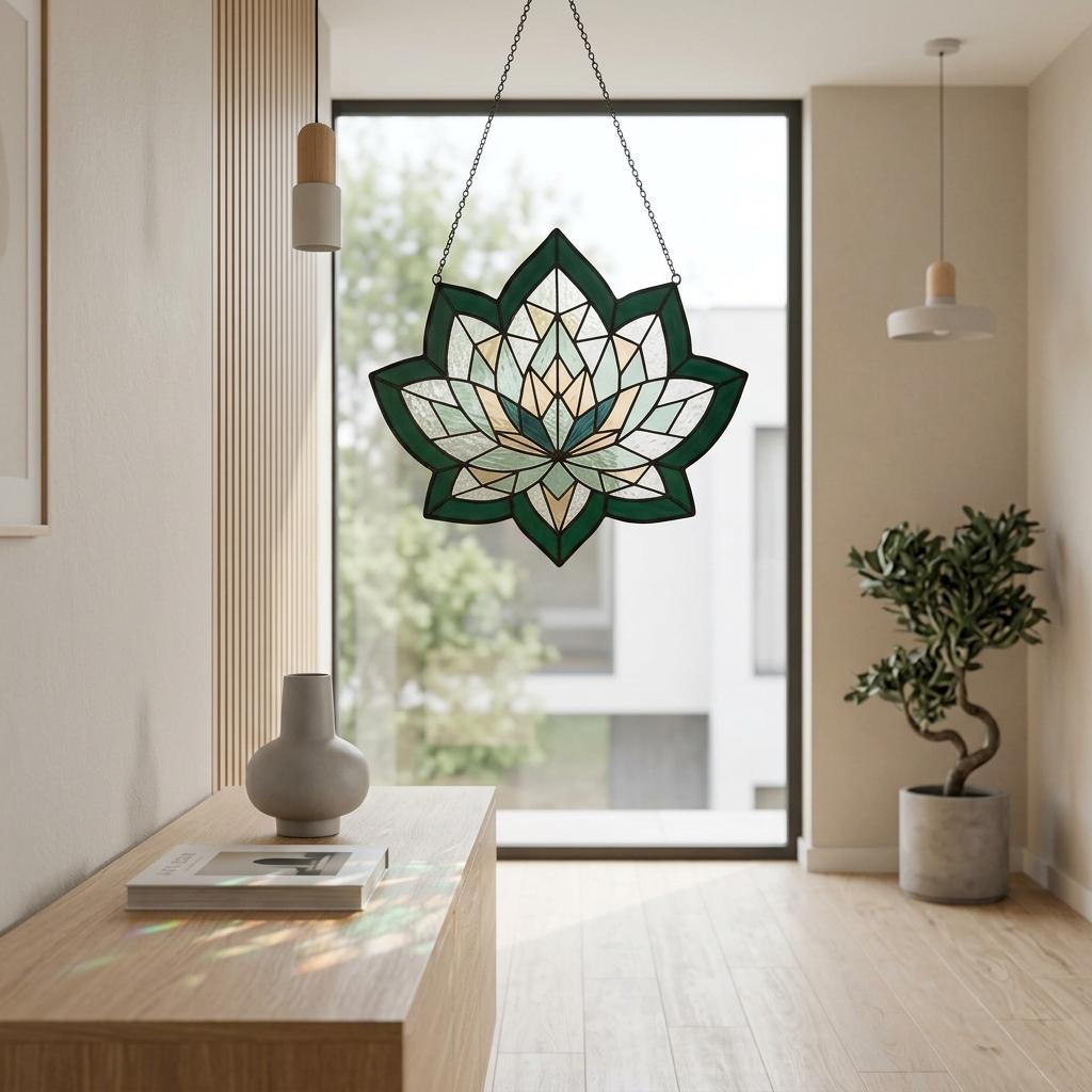 Lotus Glass Suncatcher