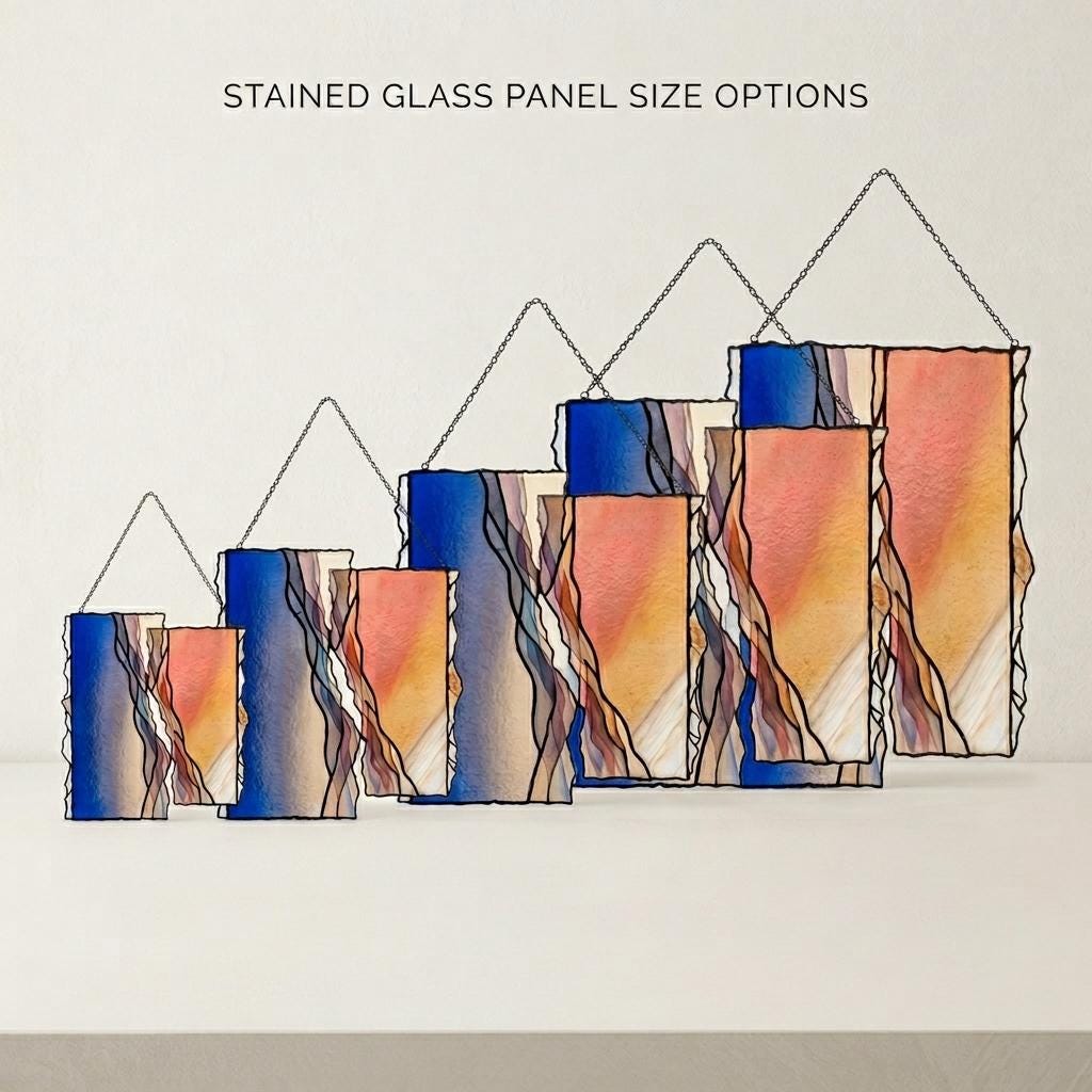 Geometric Sunset Glass Suncatcher
