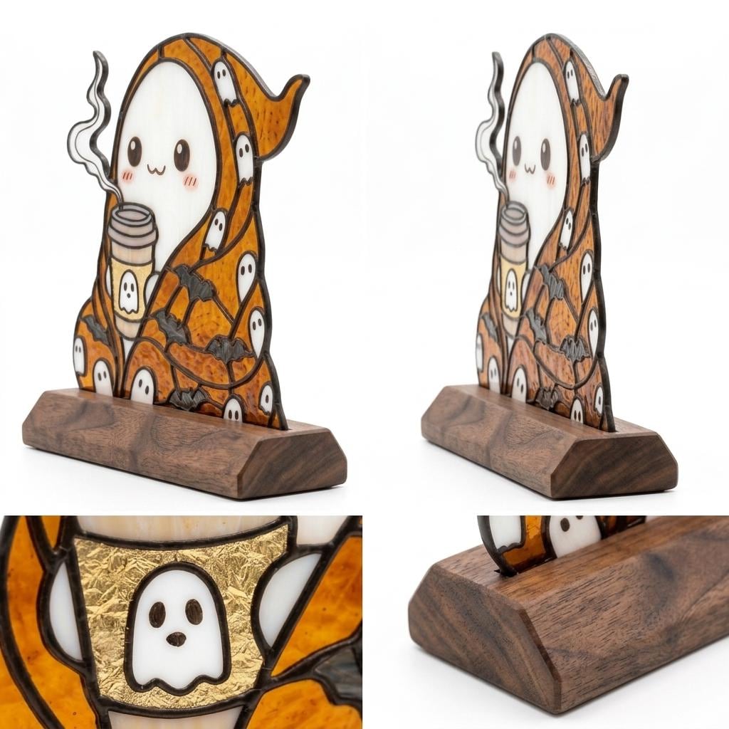 Coffee Ghost Glass Decor