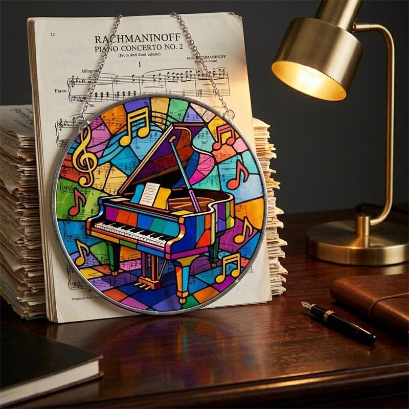 Piano Glass Suncatcher
